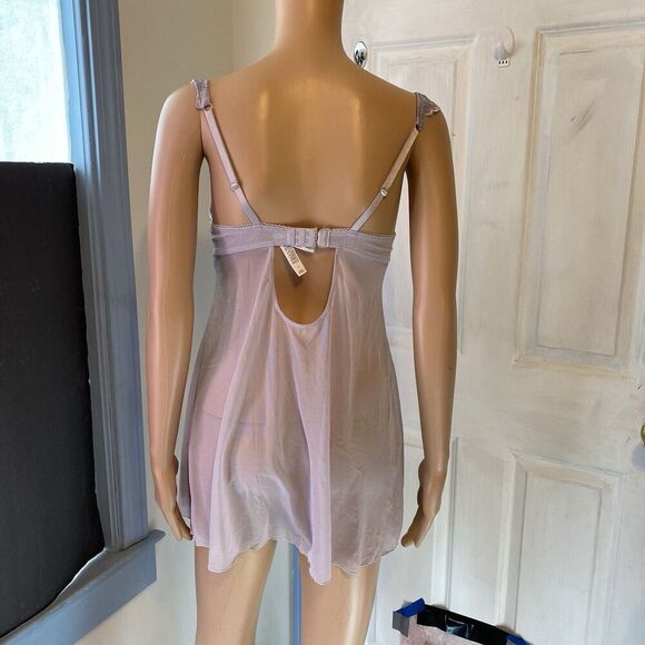 Auden Intimates Purple Lace Mesh Babydoll Chemise Nightie Lingerie Sexy Fairy S - Picture 9 of 12